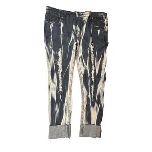 Thrill Jeans Juniors 11 Bleach Tie Dye Distressed Ripped Cuffed Grunge Pants